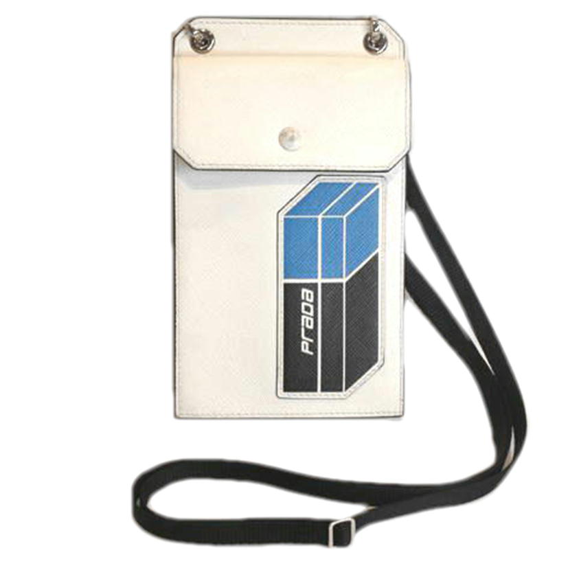 PRADA プラダ/ショルダーバッグ/フォンケース/ポシェットサフィアーノレザーホワイト/234/ブランドバック/ABランク/92【中古】