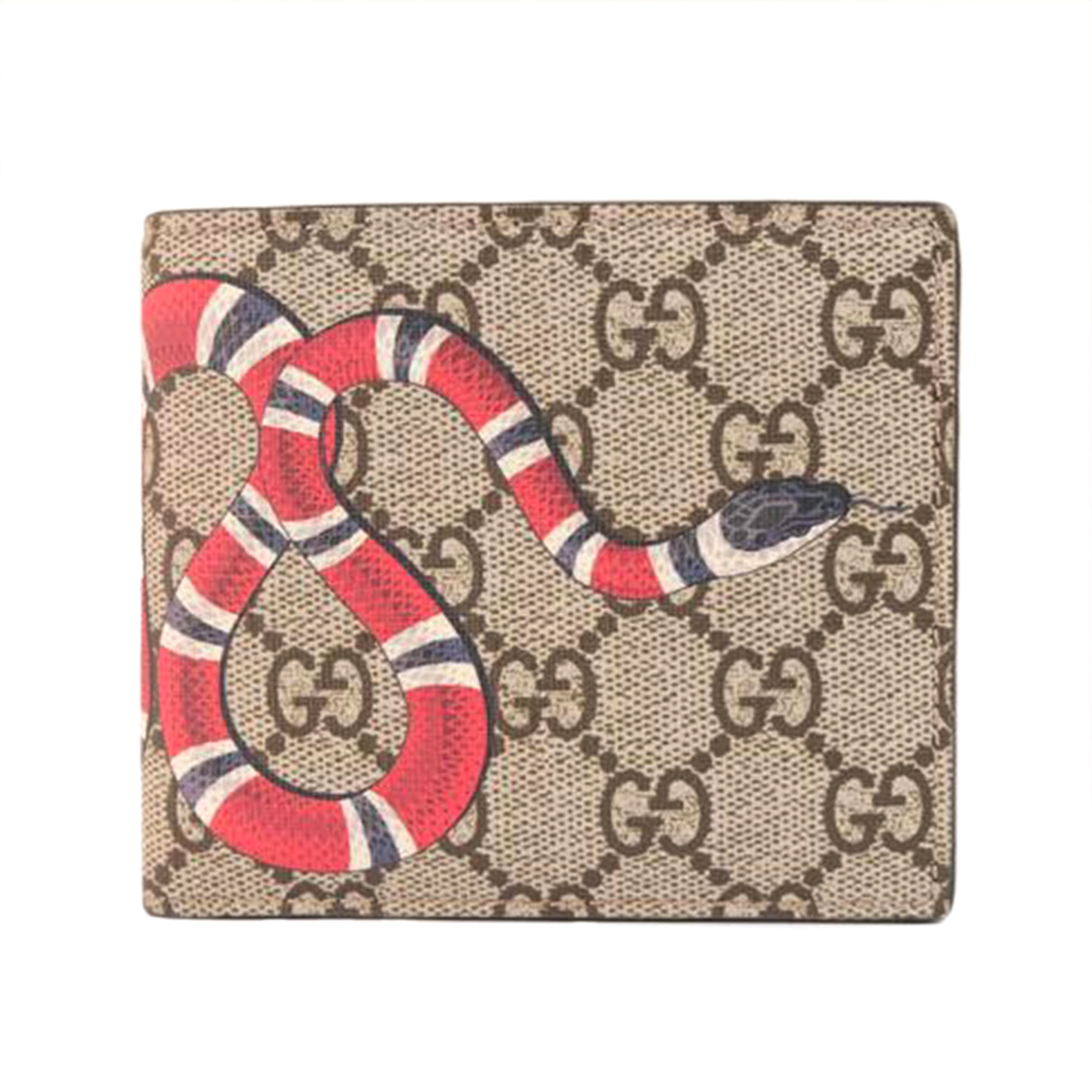 GUCCI グッチ/スネークプリントGGスプリーム 二つ折財布/451266//2778/ABランク/71