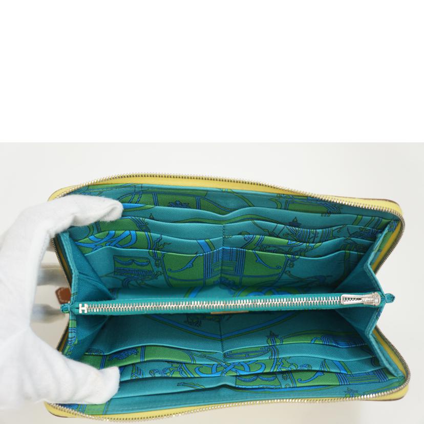 HERMES エルメス 長財布 2016年頃製造 /アザップシルクイン/ヴォーエプソン/ジョーヌブッサン/弊社見立て//X刻(16)/ABランク/09