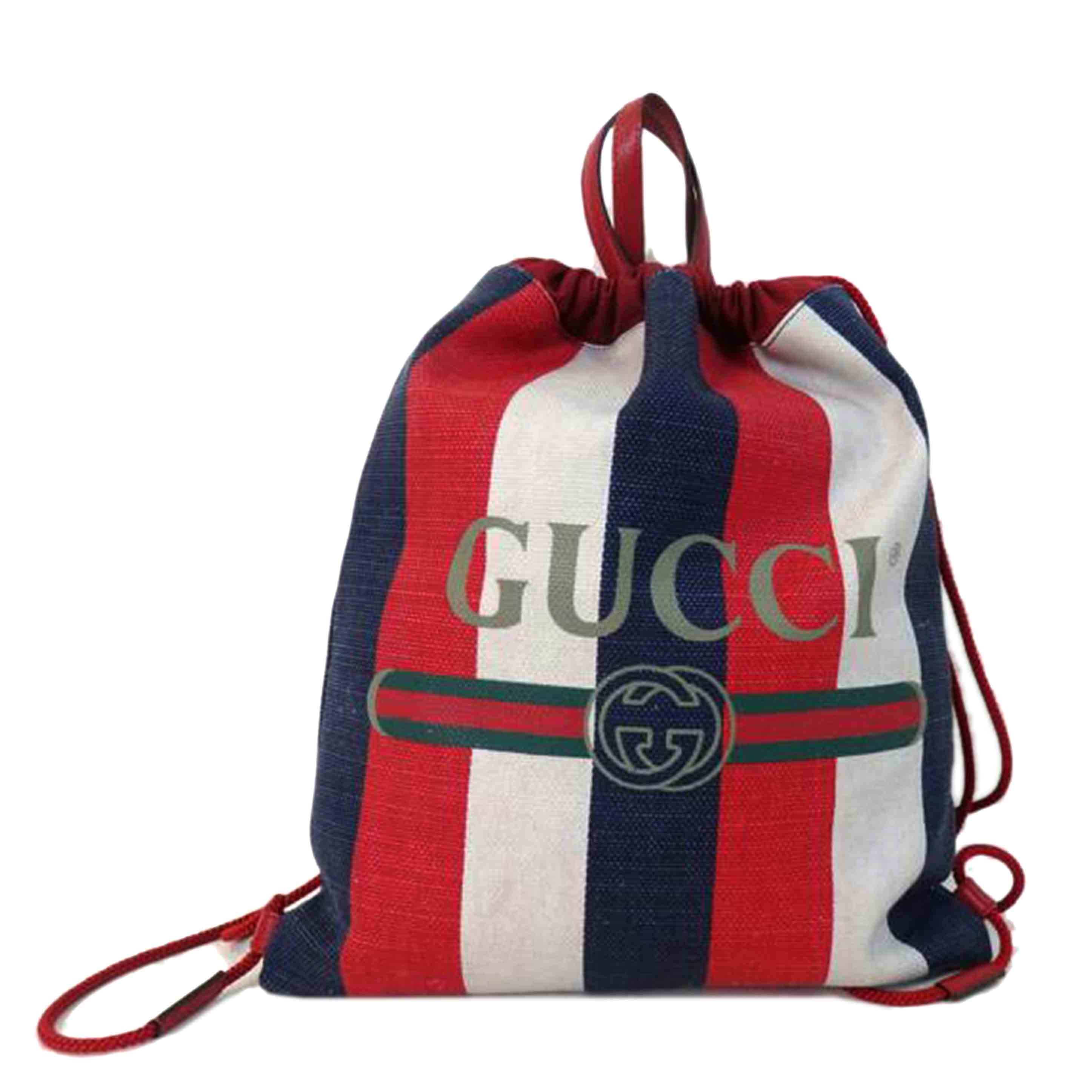 GUCCI グッチ リュック /トリカラーキャンバスレザーバックパック/473872//527***/ABランク/84