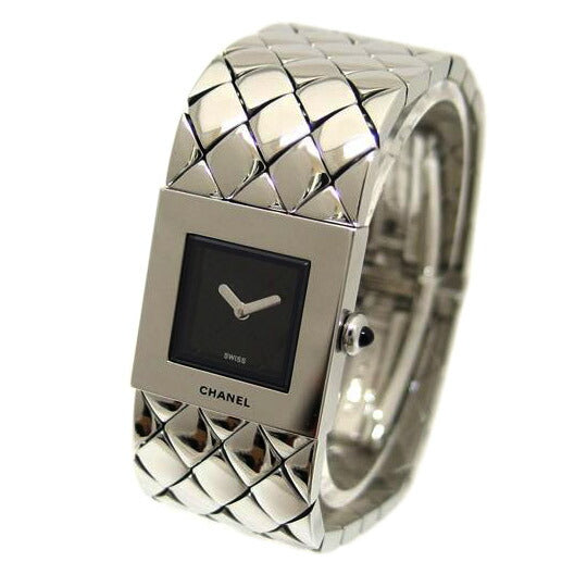 CHANEL シャネル ブラック文字盤 SS/マトラッセ/レディースウォッチ/クォーツ/H0009//Q.D*****/Aランク/04