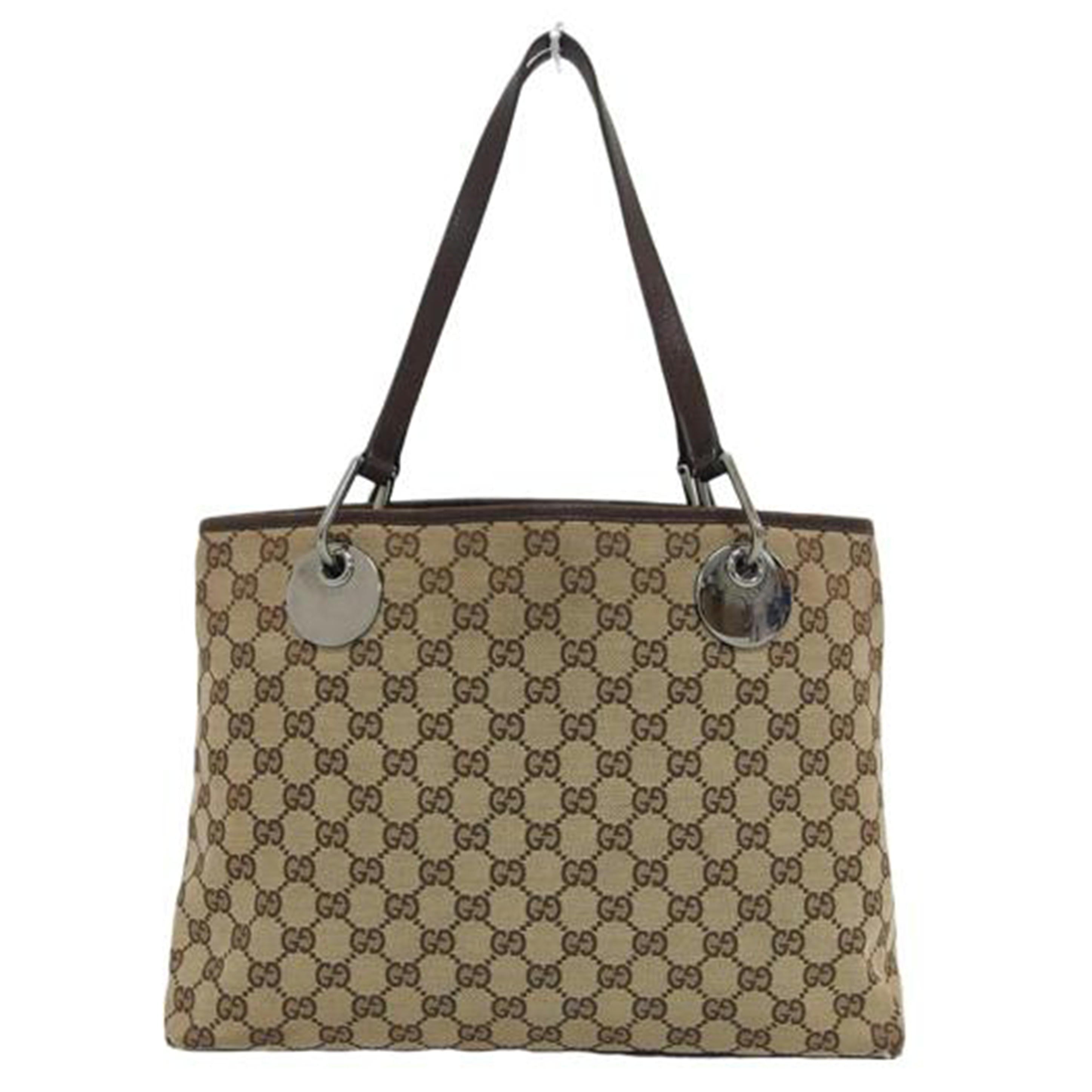 GUCCI グッチ キャンバス レザー/GGキャンバストートバッグ/ブラウン×ベージュ/120837//001***/Bランク/04