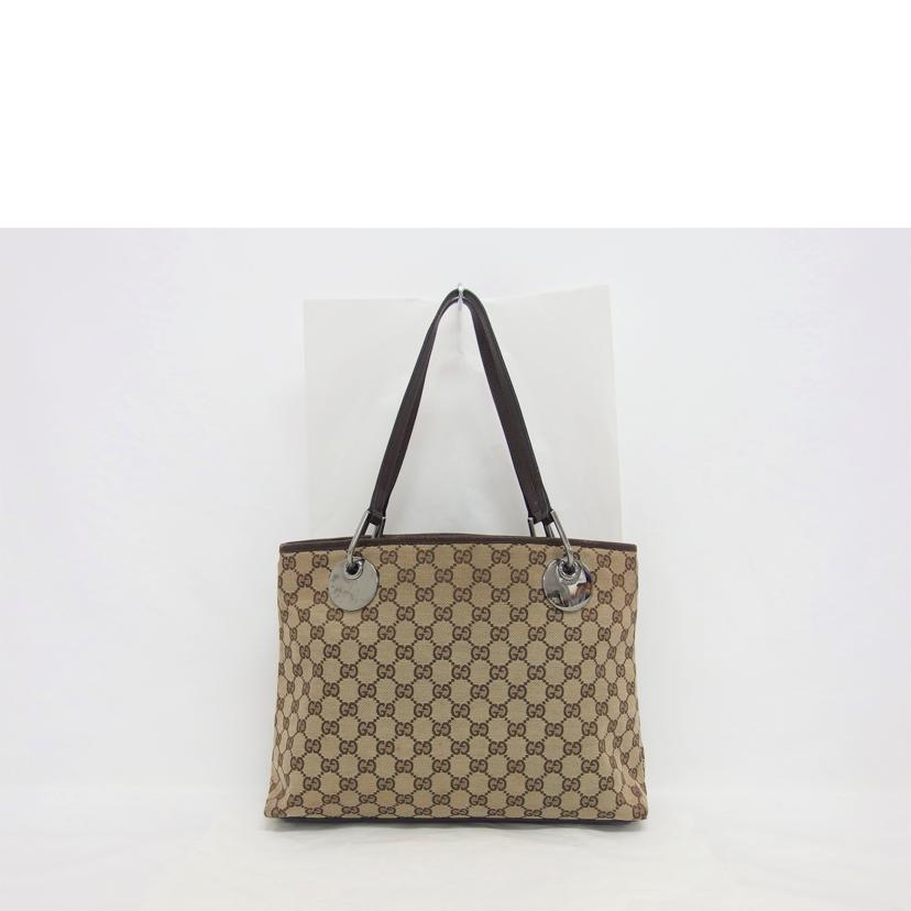 GUCCI グッチ キャンバス レザー/GGキャンバストートバッグ/ブラウン×ベージュ/120837//001***/Bランク/04