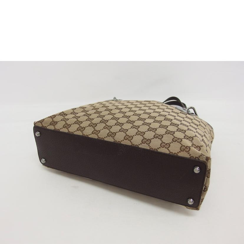 GUCCI グッチ キャンバス レザー/GGキャンバストートバッグ/ブラウン×ベージュ/120837//001***/Bランク/04