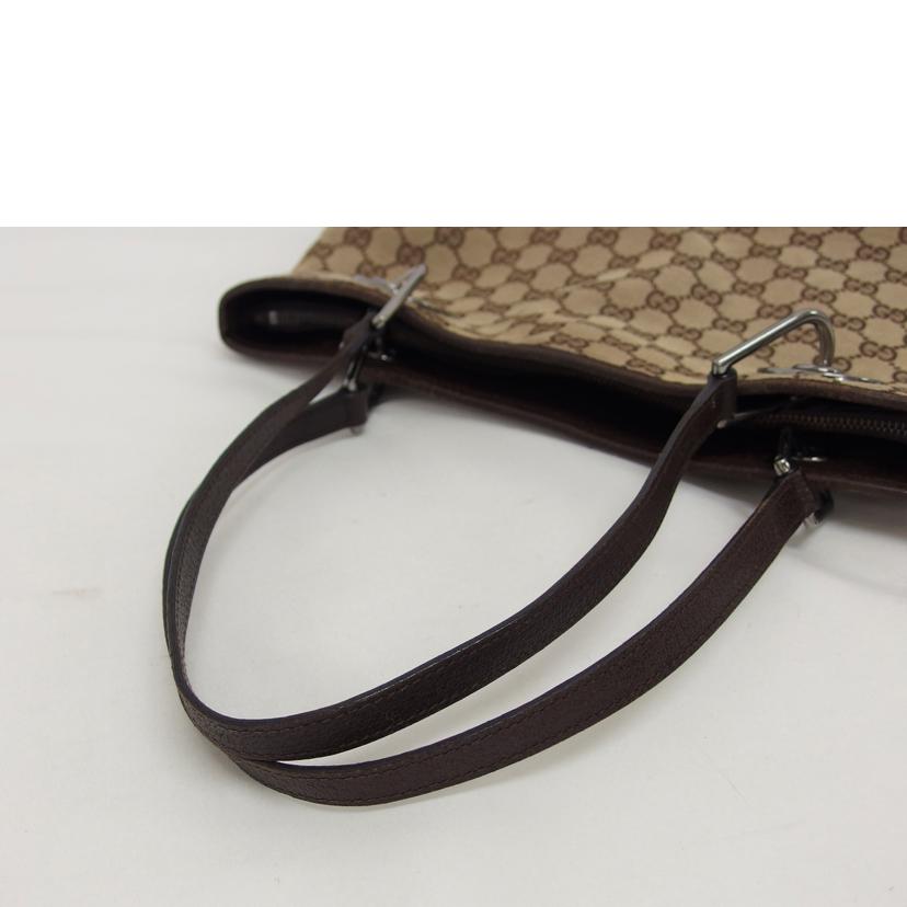 GUCCI グッチ キャンバス レザー/GGキャンバストートバッグ/ブラウン×ベージュ/120837//001***/Bランク/04
