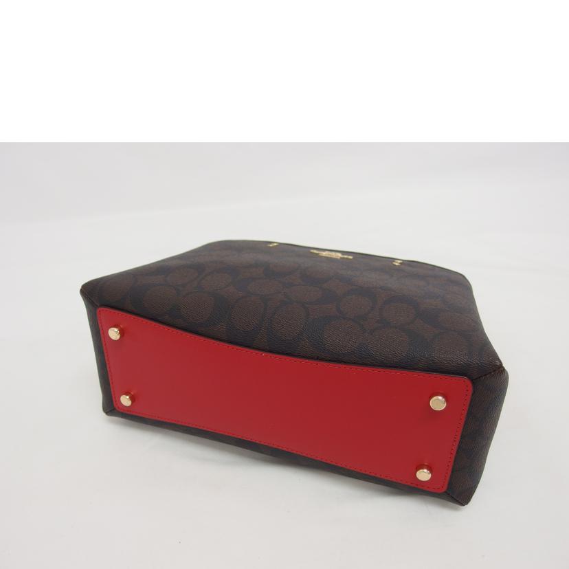 COACH コーチ PVC レザーハンドバッグ ショルダーバッグ/シグネチャー/ミニリリーキャリーオール2WAYバッグ/91494//B20**/Aランク/04