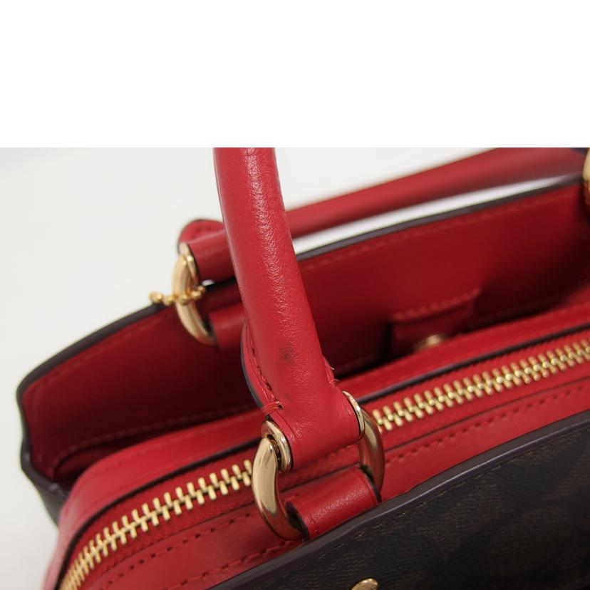 COACH コーチ PVC レザーハンドバッグ ショルダーバッグ/シグネチャー/ミニリリーキャリーオール2WAYバッグ/91494//B20**/Aランク/04