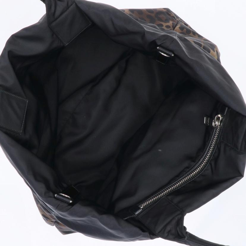 PRADA プラダ/リバーシブル テスート ナイロン 2Way トートバッグ/ヒョウ柄×ブラック//Aランク/01