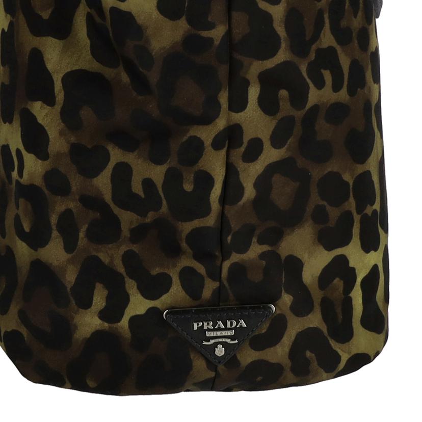 PRADA プラダ/リバーシブル テスート ナイロン 2Way トートバッグ/ヒョウ柄×ブラック//Aランク/01