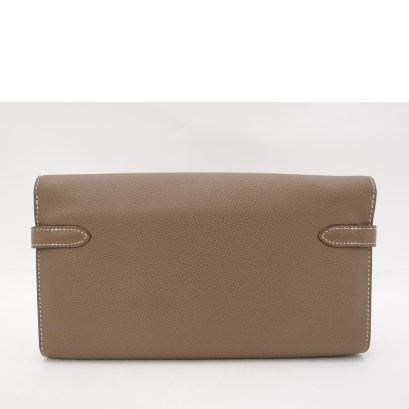 HERMES エルメス 2019年製造 長財布 グレージュ ヴォーエプソン シルバー金具 レディース/ケリーウォレット/エトゥープ//D刻印******/Aランク/69