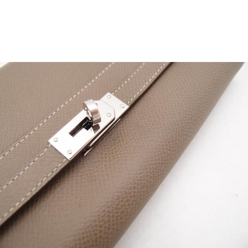 HERMES エルメス 2019年製造 長財布 グレージュ ヴォーエプソン シルバー金具 レディース/ケリーウォレット/エトゥープ//D刻印******/Aランク/69