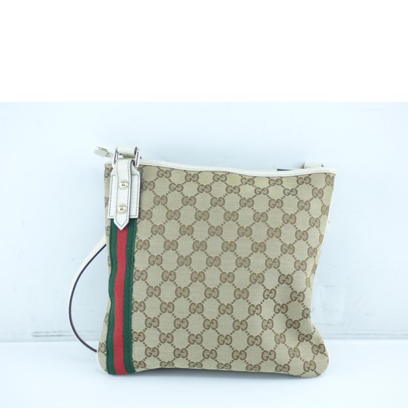 GUCCI グッチ/GGキャンバスレザーショルダー/144388//213***/Bランク/64