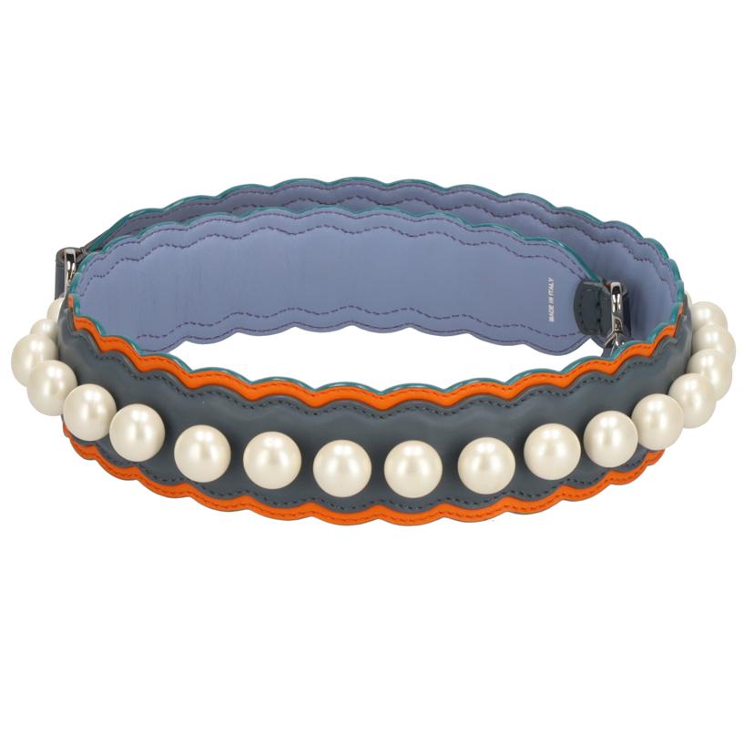 FENDI フェンディ/ストラップユー ショルダーストラップ レザー フェイクパール/マルチ//ABランク/01