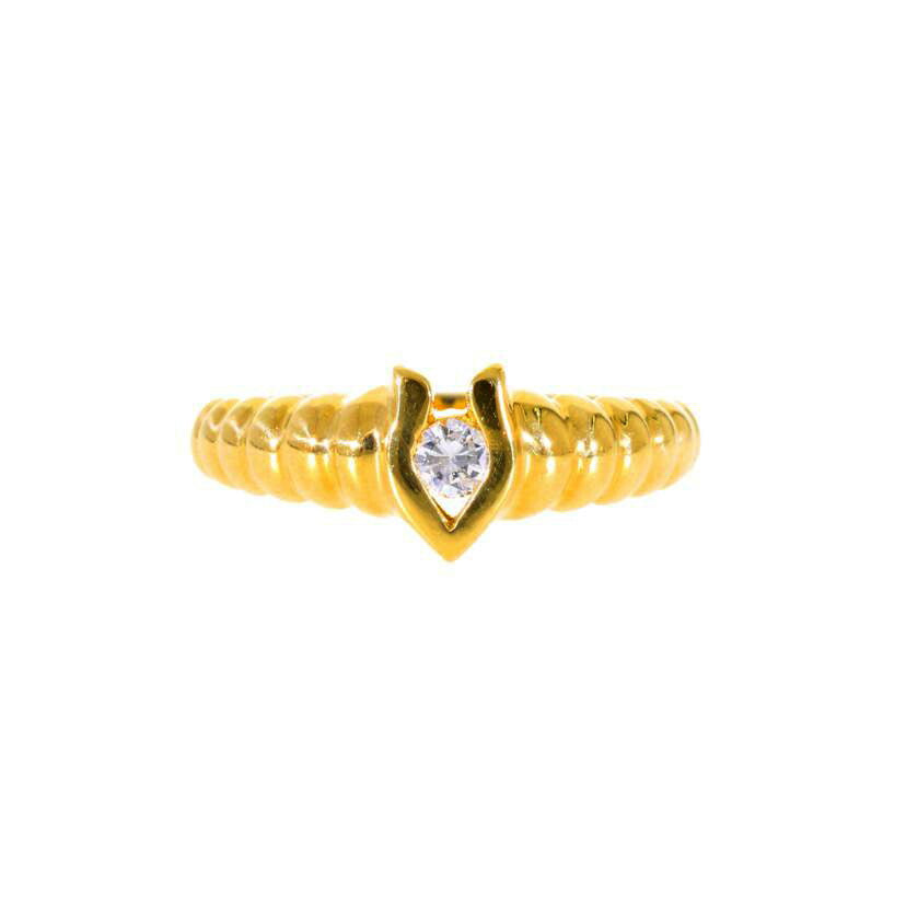 / K18ダイヤリング0.10ct//ABランク/75