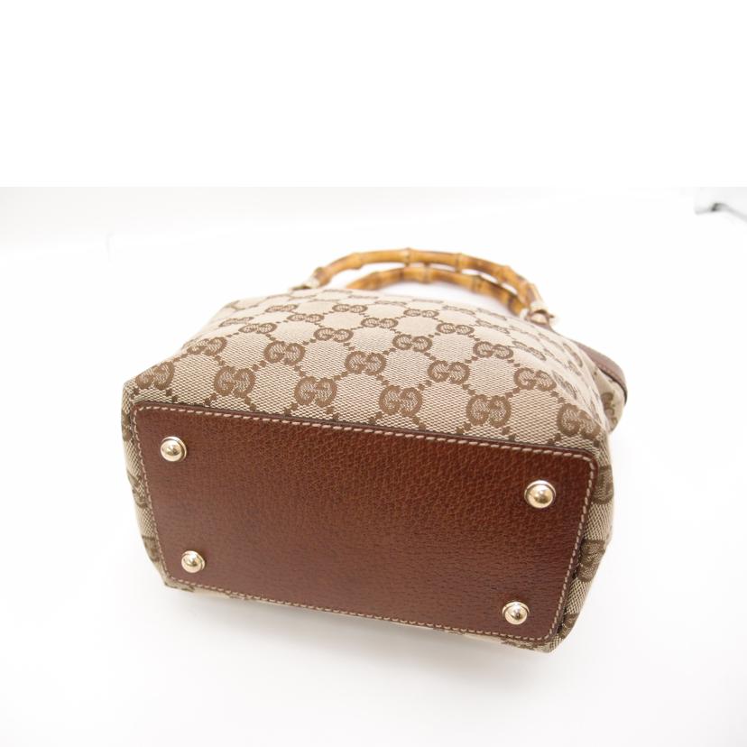 GUCCI グッチ ハンド 茶 レディース/GGキャンバスバンブートート/ブラウン/140203//205027/Aランク/69