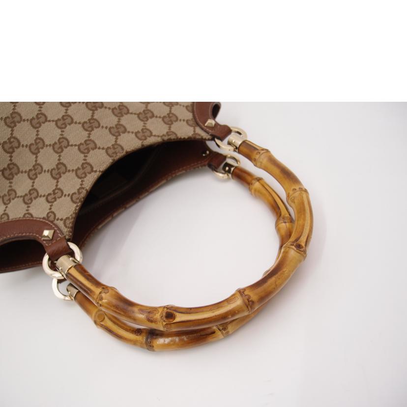 GUCCI グッチ ハンド 茶 レディース/GGキャンバスバンブートート/ブラウン/140203//205027/Aランク/69