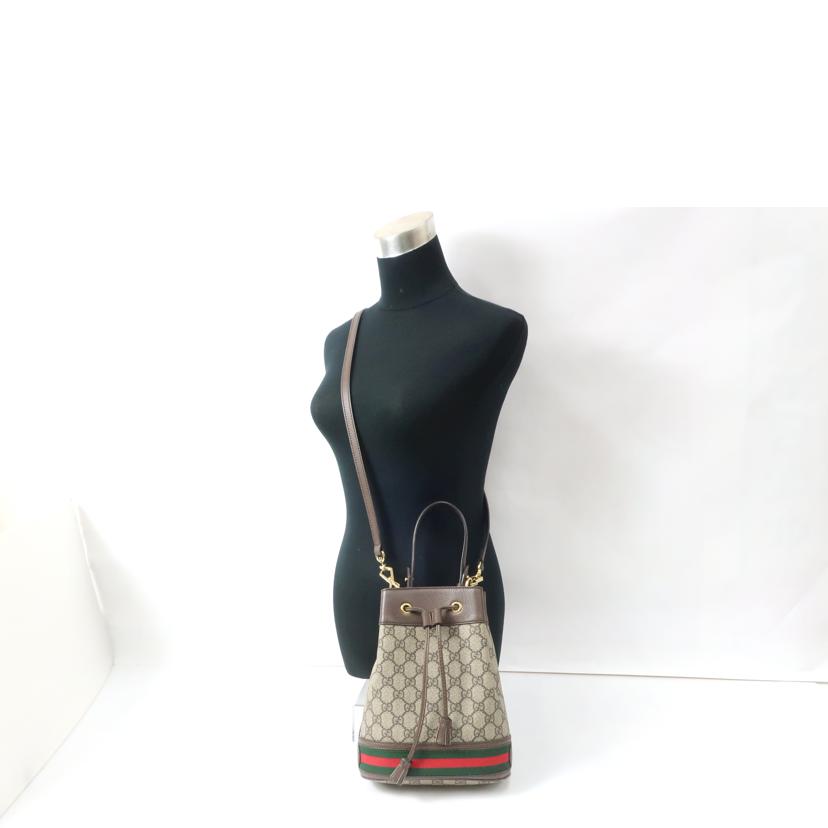 GUCCI グッチ/GGスモールバケット キャンバス×レザー2WAYショルダーバッグ 巾着型/550621//ABランク/65