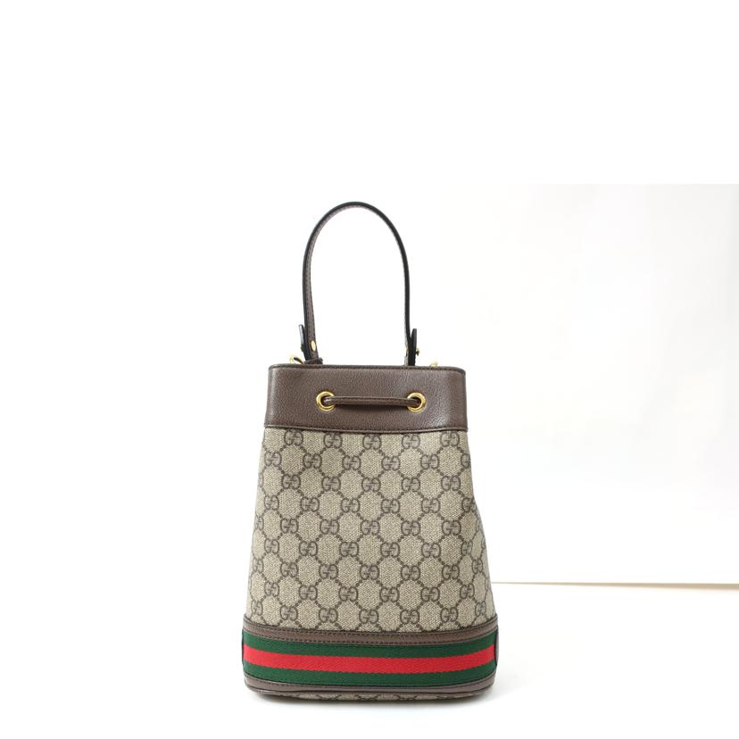 GUCCI グッチ/GGスモールバケット キャンバス×レザー2WAYショルダーバッグ 巾着型/550621//ABランク/65