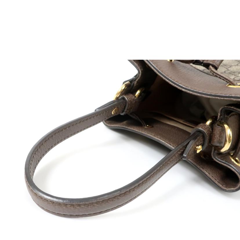 GUCCI グッチ/GGスモールバケット キャンバス×レザー2WAYショルダーバッグ 巾着型/550621//ABランク/65