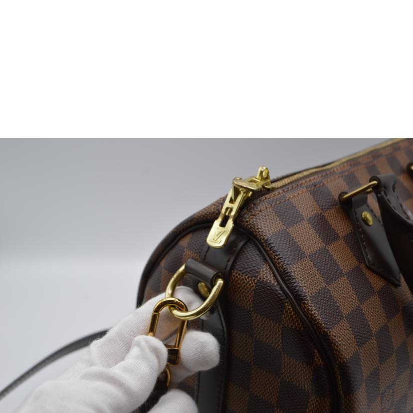 LOUIS VUITTON ルイヴィトン ルイ・ヴィトン ビトン ダミエ・エベヌ 市松模様 ブラウン 茶 ショルダーバッグ ハンドバッグ トートバッグ ブラウン メンズ レディース 定番 人気 LV 斜め掛け 肩がけ/スピーディ・バンドリエール25/ダミエ/エベヌ/N41368//MB5***/Aランク/89