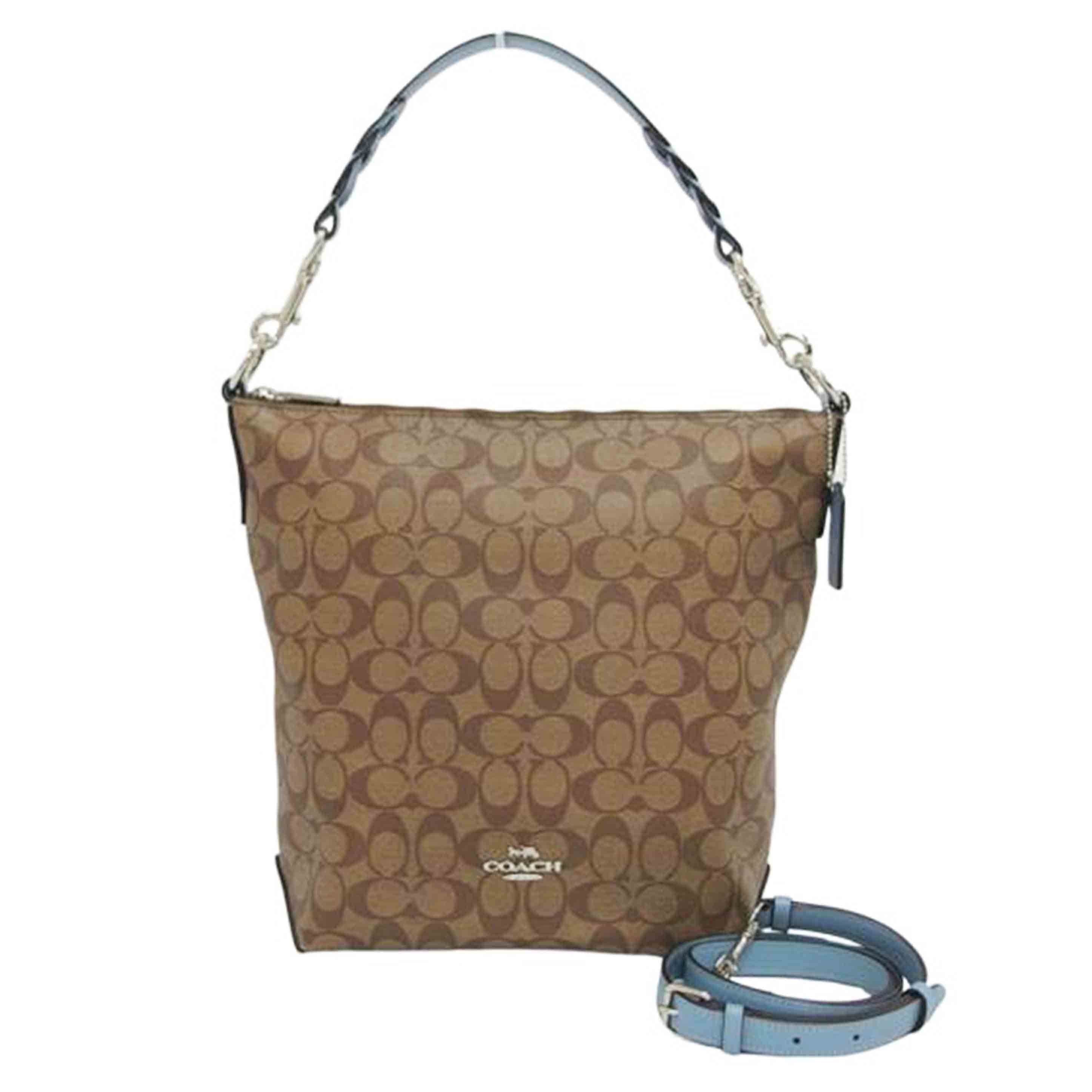 COACH コーチ PVC レザー ハンドバッグ トートバッグ/シグネチャー/2WAYショルダーバッグ/ライトブルー・ブラウン/F31477//K18**/ABランク/04