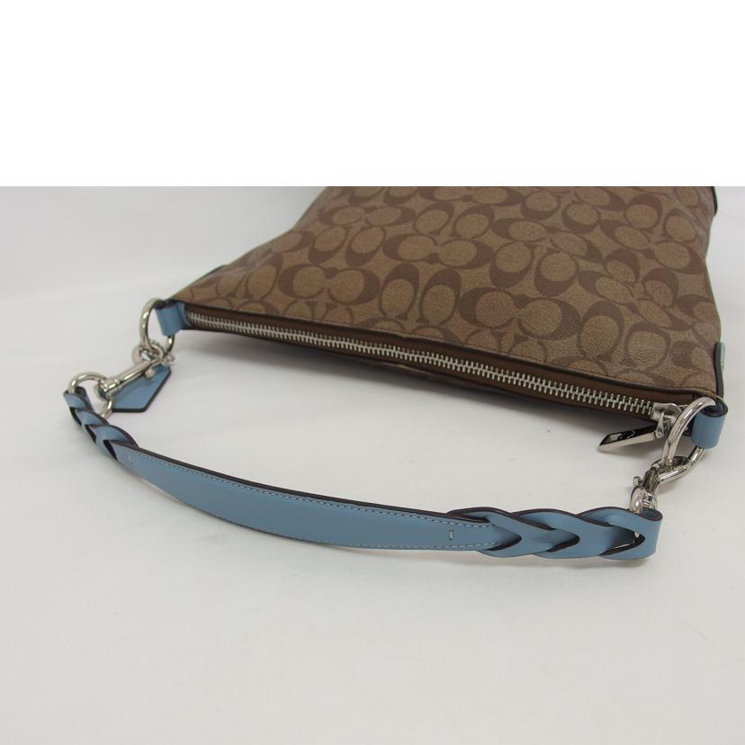 COACH コーチ PVC レザー ハンドバッグ トートバッグ/シグネチャー/2WAYショルダーバッグ/ライトブルー・ブラウン/F31477//K18**/ABランク/04