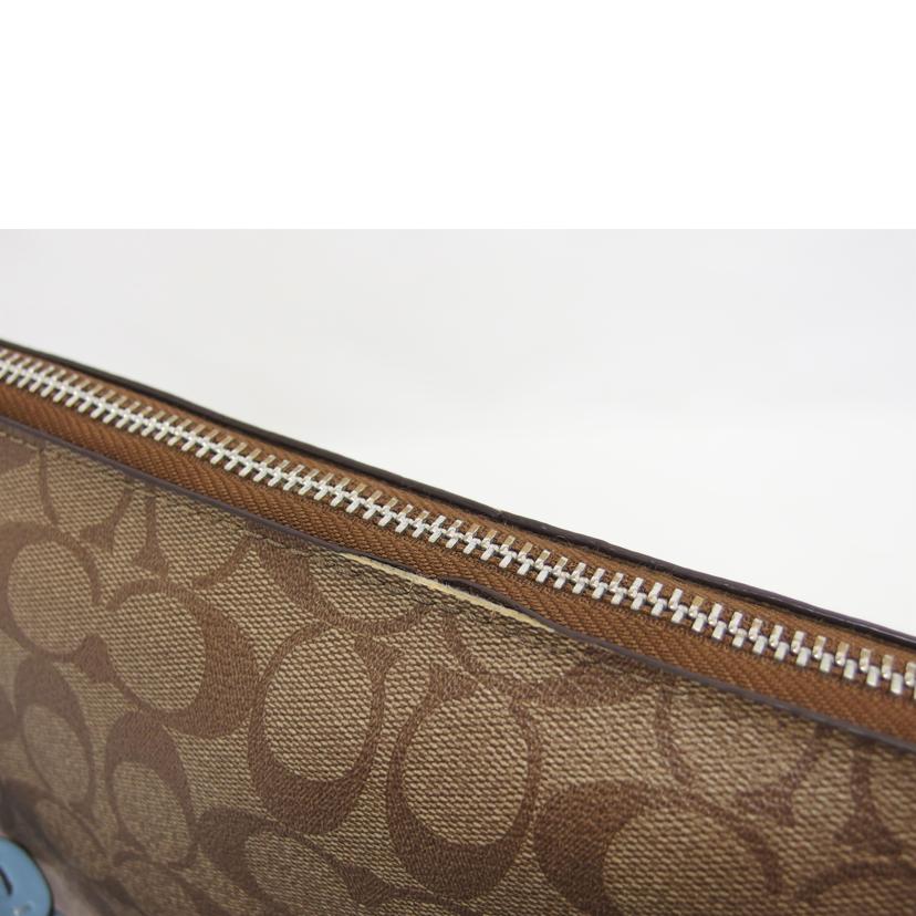 COACH コーチ PVC レザー ハンドバッグ トートバッグ/シグネチャー/2WAYショルダーバッグ/ライトブルー・ブラウン/F31477//K18**/ABランク/04