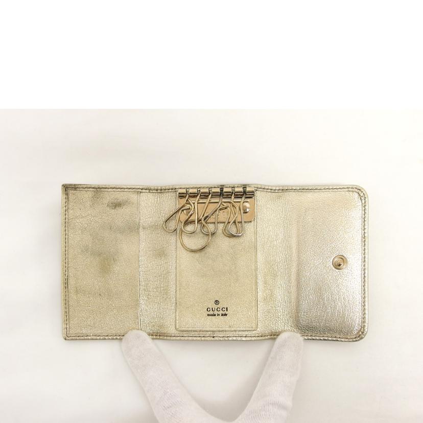 GUCCI グッチ レザー/インターロッキングG/6連キーケース/ゴールド/162763//496***/Bランク/04