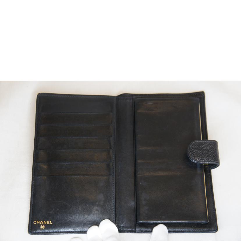 CHANEL シャネル/キャビアスキンがま口2つ折り//627****/ABランク/92