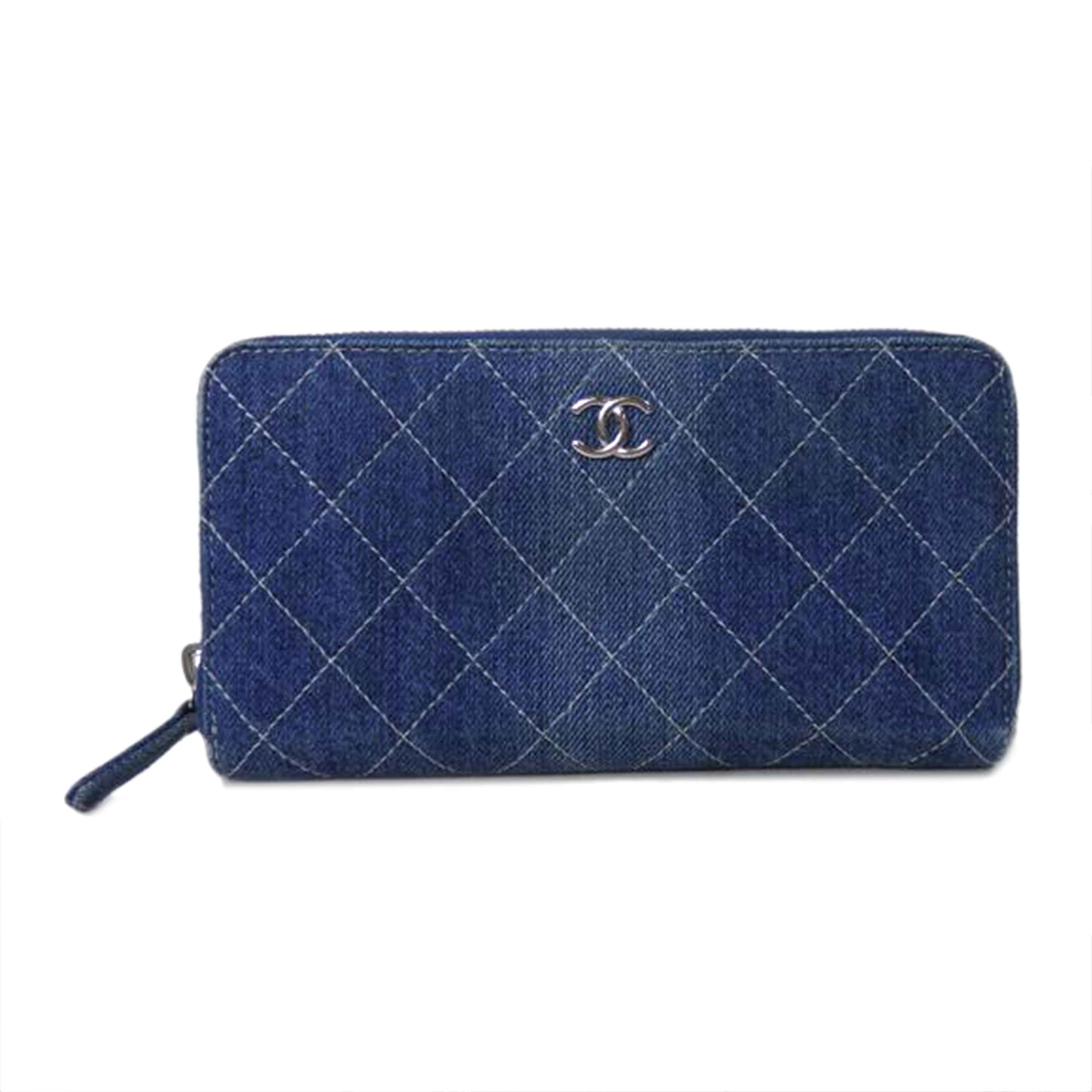 CHANEL シャネル/2019年プレコレクション/ココマークラウンドファスナー長財布/デニム/AP0212//27617253/Bランク/84