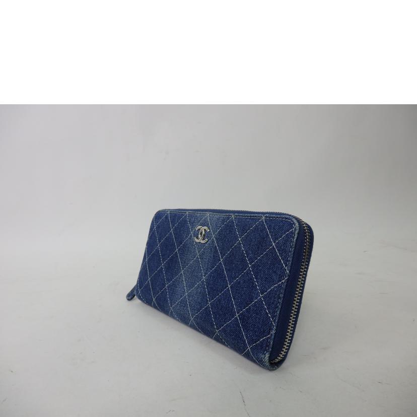 CHANEL シャネル/2019年プレコレクション/ココマークラウンドファスナー長財布/デニム/AP0212//27617253/Bランク/84