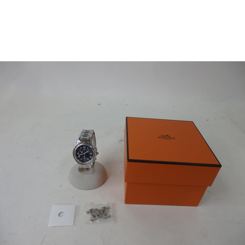 HERMES エルメス/クリッパー/クロノグラフ/黒文字盤/CL1.310//2332621/ABランク/84