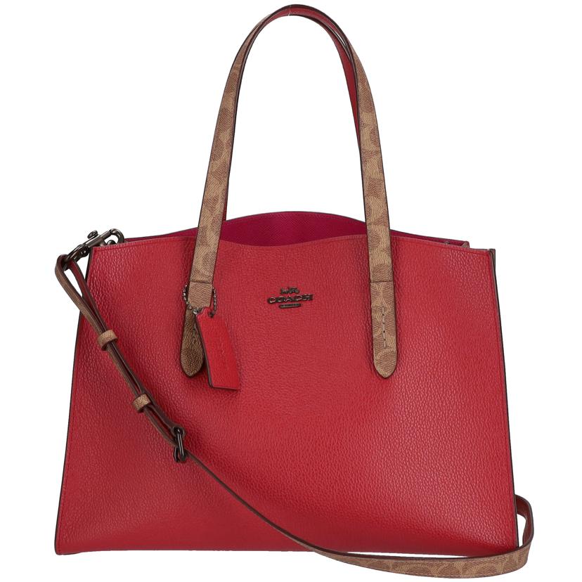 COACH コーチ ブランドバッグ バッグ トートバッグ シグネチャー レザー レディース ピンク/チャーリーキャリーオール/76073//E1947/Aランク/75