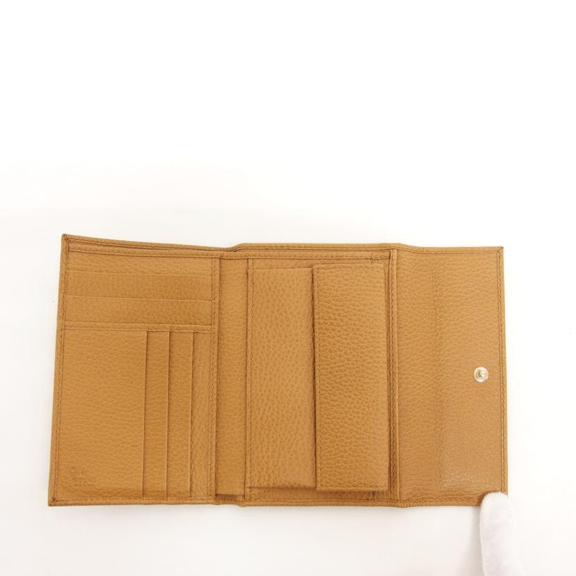 GUCCI グッチ ミディアムウォレット/レザー三つ折り財布/キャメル/346057//525***/Bランク/04