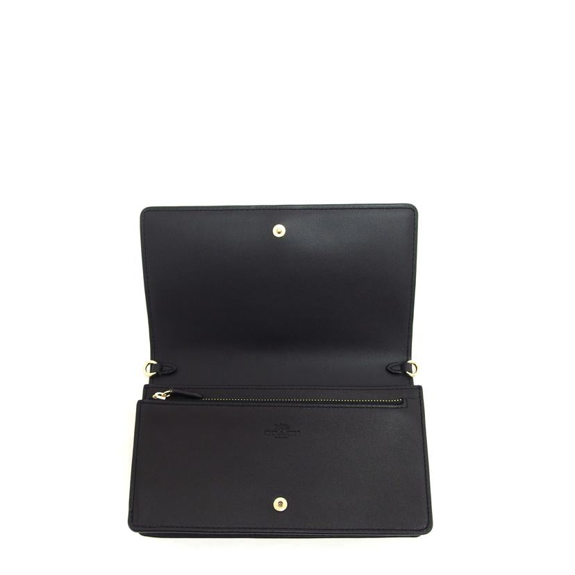 COACH コーチ PVC レザー ショルダーウォレット ブラウン ブラック/シグネチャー/クラッチショルダーバッグ/ダークブラウン/3036//H22**/Aランク/04