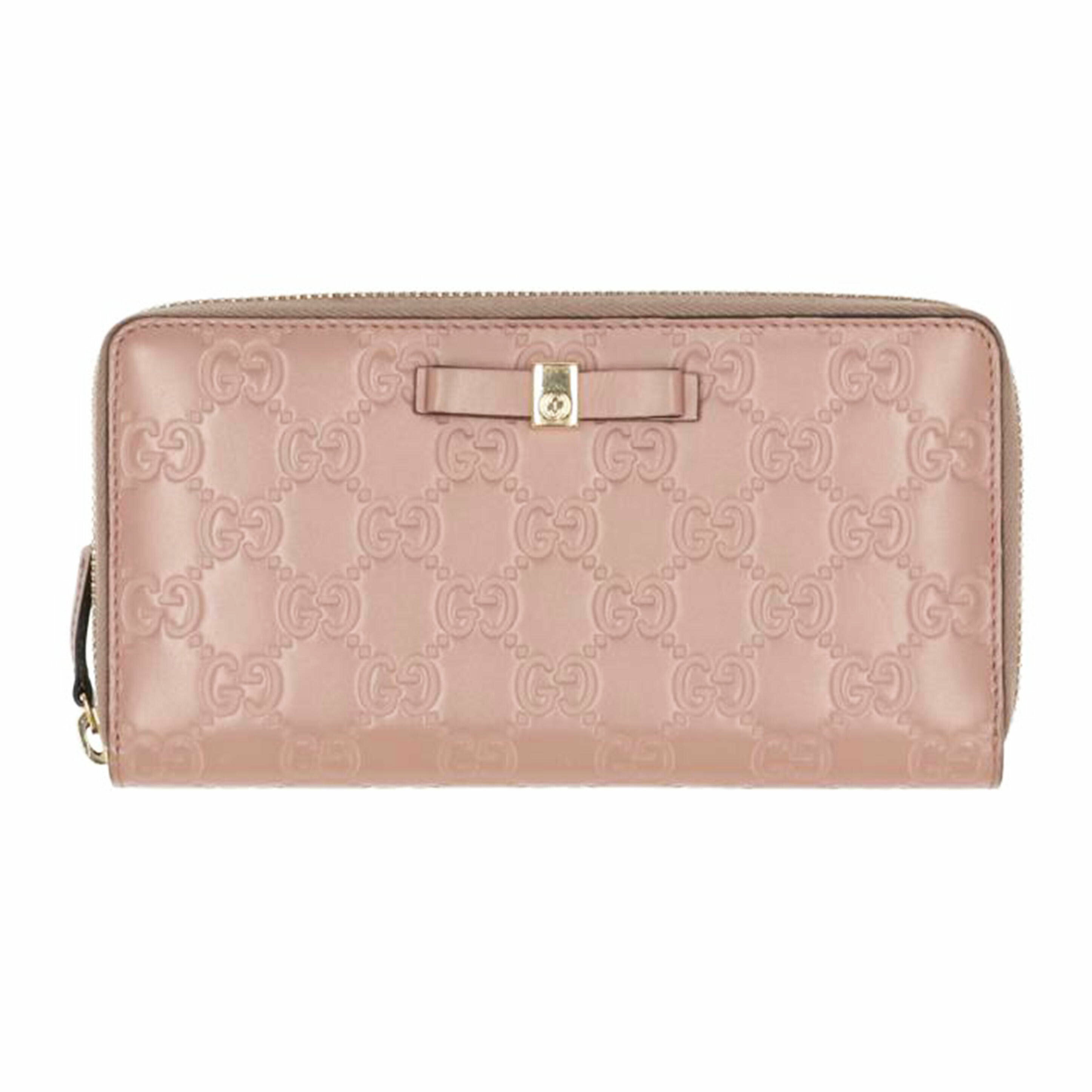 GUCCI グッチ/グッチシマGGリボンレザーラウンドファスナー/388680//2091/ABランク/75