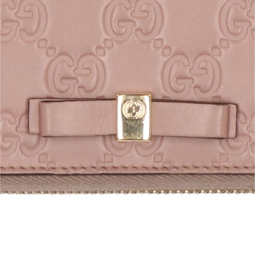 GUCCI グッチ/グッチシマGGリボンレザーラウンドファスナー/388680//2091/ABランク/75