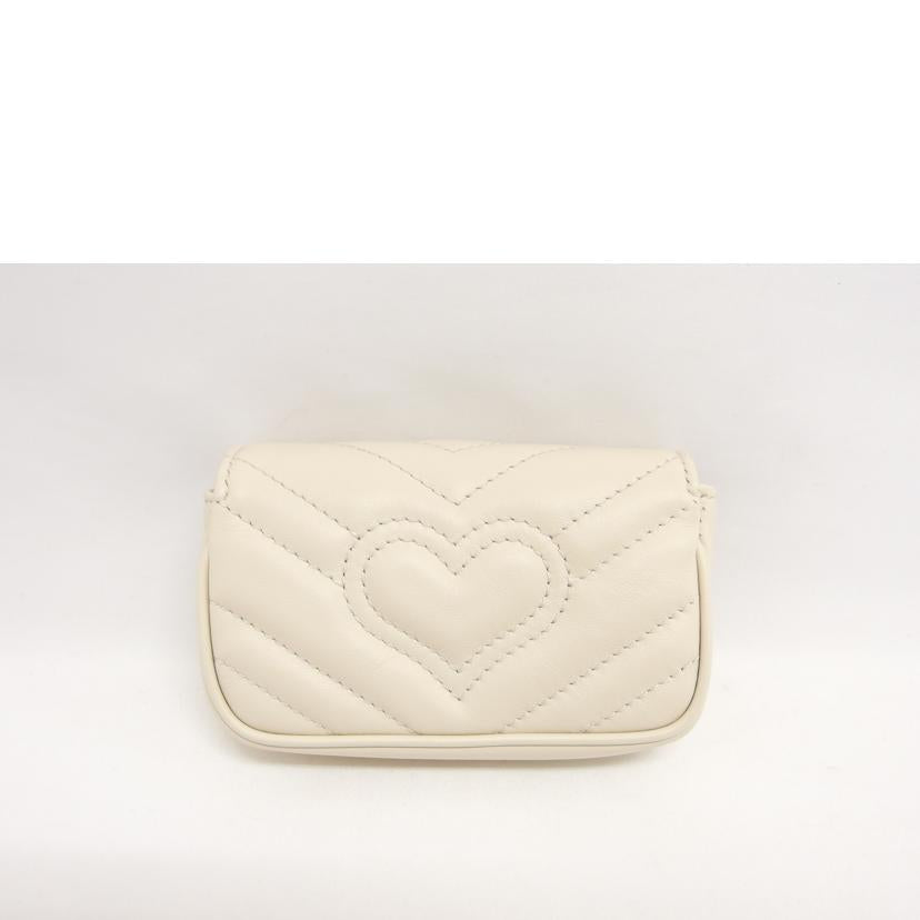 GUCCI グッチ チェーンバッグ レザー/GGマーモント/ミニミニバッグ/オフホワイト/575161//203***/Aランク/04