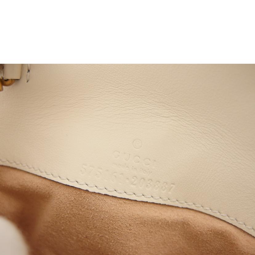 GUCCI グッチ チェーンバッグ レザー/GGマーモント/ミニミニバッグ/オフホワイト/575161//203***/Aランク/04