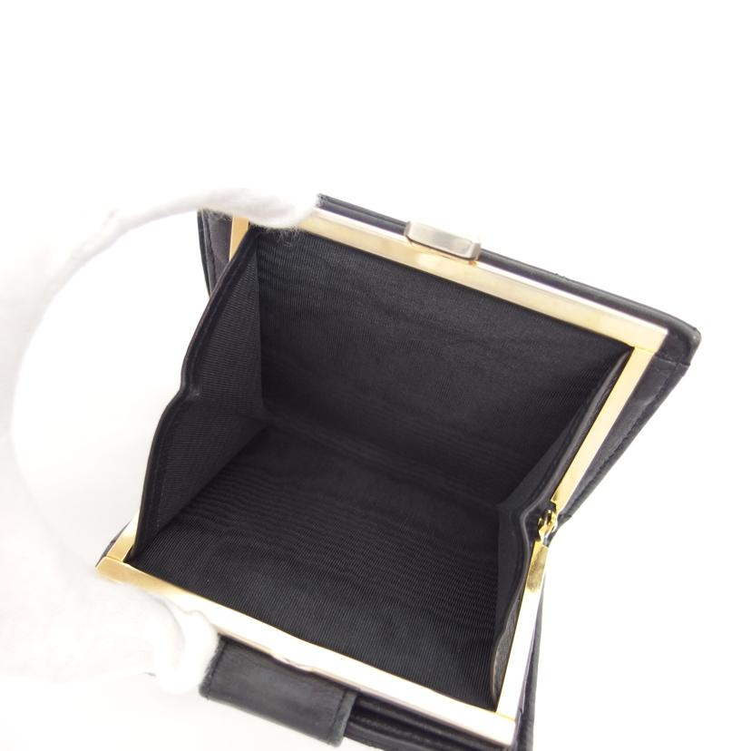 CHANEL シャネル コンパクトウォレット ココマーク/マトラッセ/ラムスキン/二つ折りガマ口財布/ブラック//167****/Bランク/04