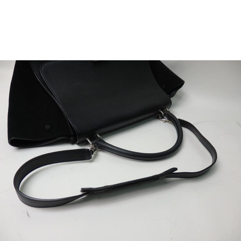 CELINE セリーヌ/トラペーズミディアム2wayバッグ/レザー×スウェード/黒//U-PA-0132/ABランク/84