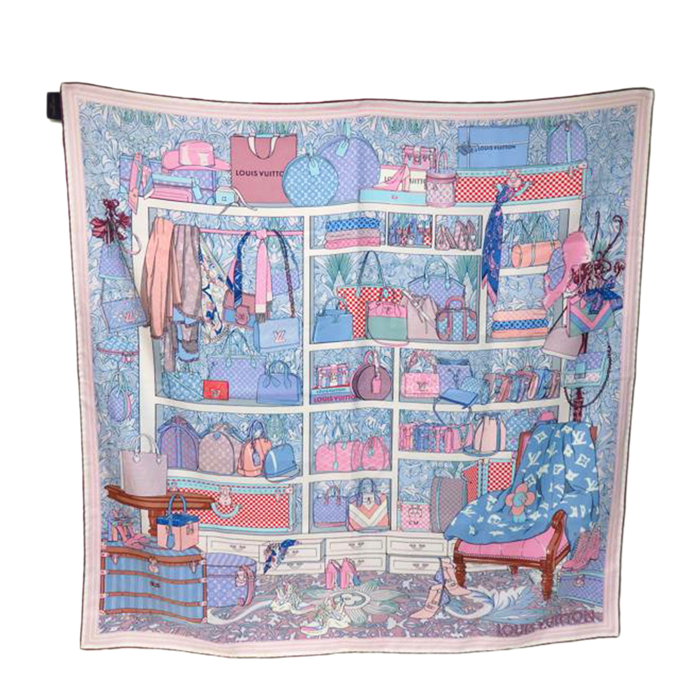 LV ルイヴィトン/大判シルクスカーフ/バッグ×小物柄/M76130//MR0199/SAランク/84