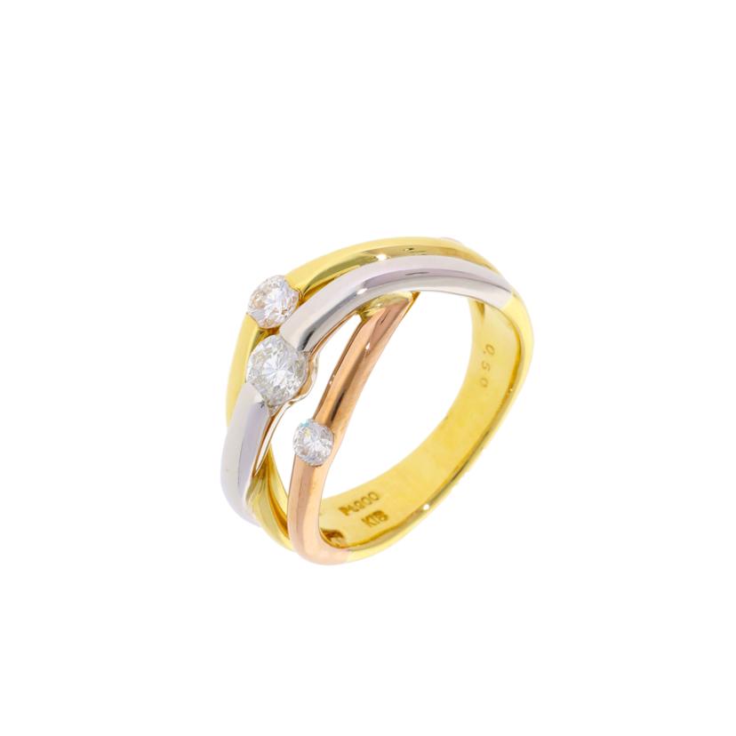 K18/Pt900/K18/Ptダイヤリング0.50/#10/8.6//0.50/Aランク/75