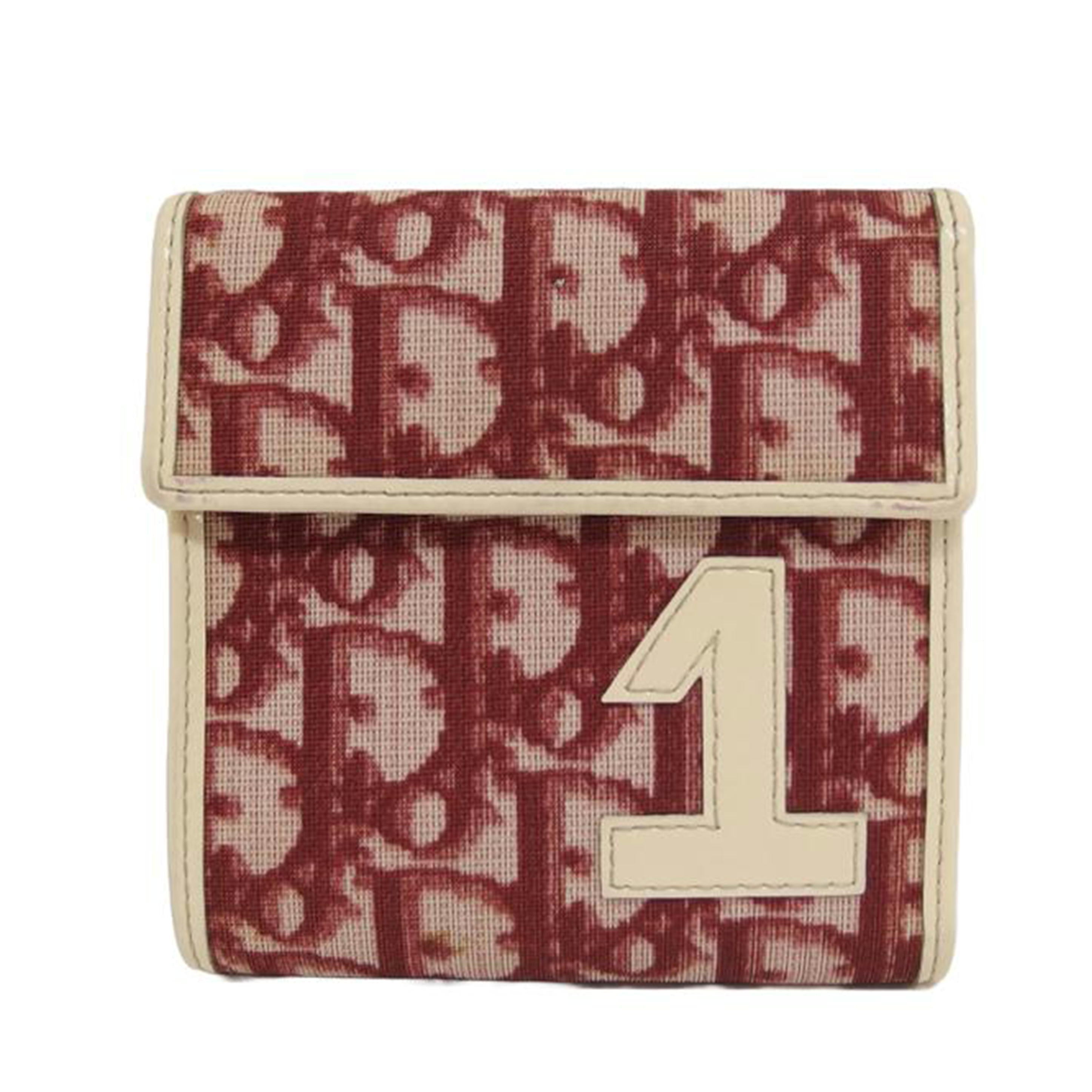 Dior ディオール コンパクトウォレット ボルドー/トロッター柄三つ折り財布/ナンバー1/CM0029//ABランク/04