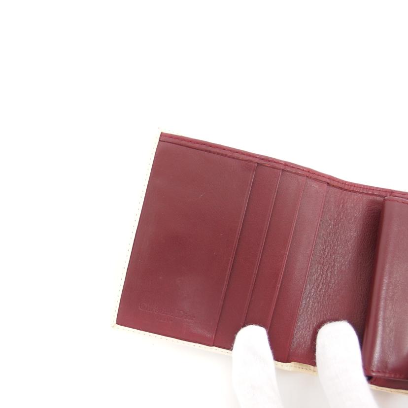 Dior ディオール コンパクトウォレット ボルドー/トロッター柄三つ折り財布/ナンバー1/CM0029//ABランク/04