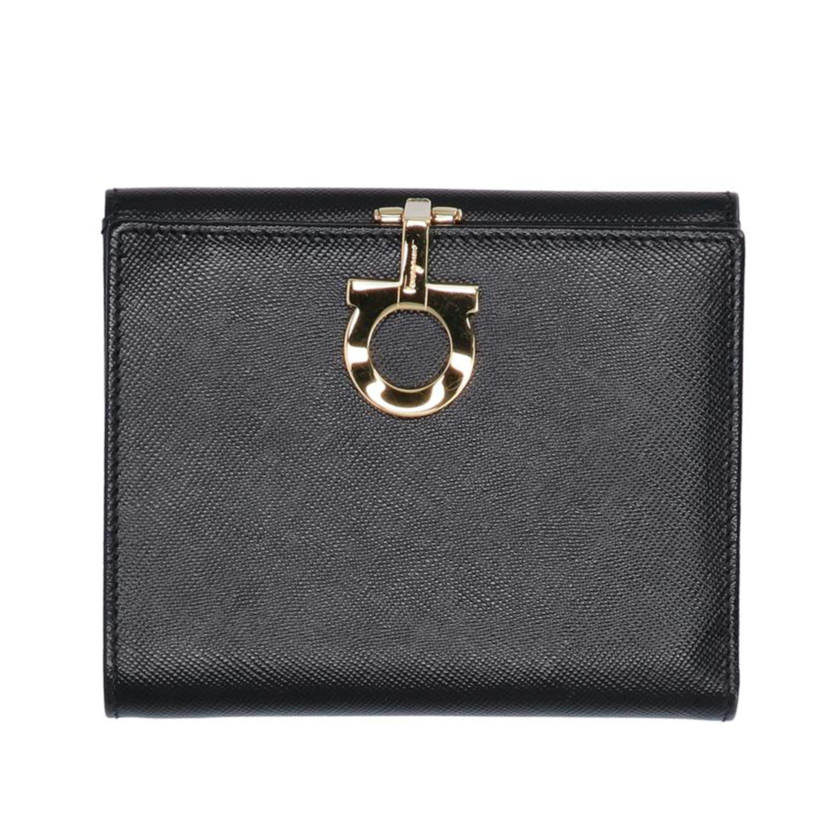 Ferragamo フェラガモ/ガンチーニレザー二つ折り財布/ブラック/AQ-220778//Aランク/75