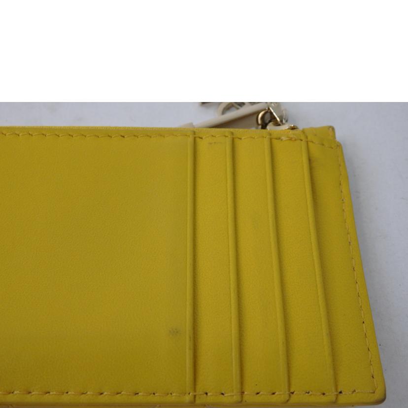 Christian Dior クリスチャンディオール/コンパクトジップ・カードホルダー/カナージュ/イエロー//33-MA-0242/ABランク/84