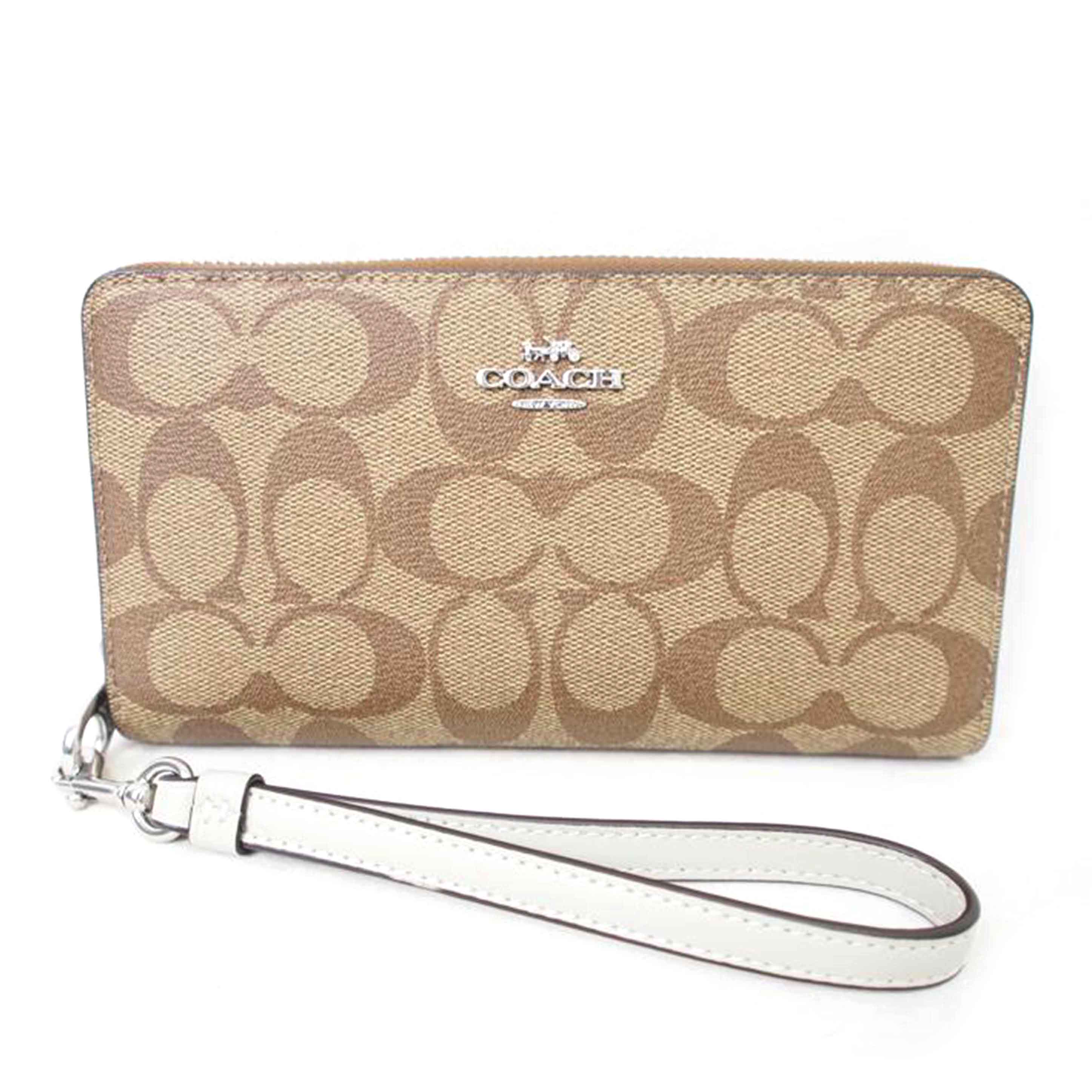 COACH コーチ/PVCシグネチャー/ラウンドファスナー長財布/C4452//K22**/Aランク/78