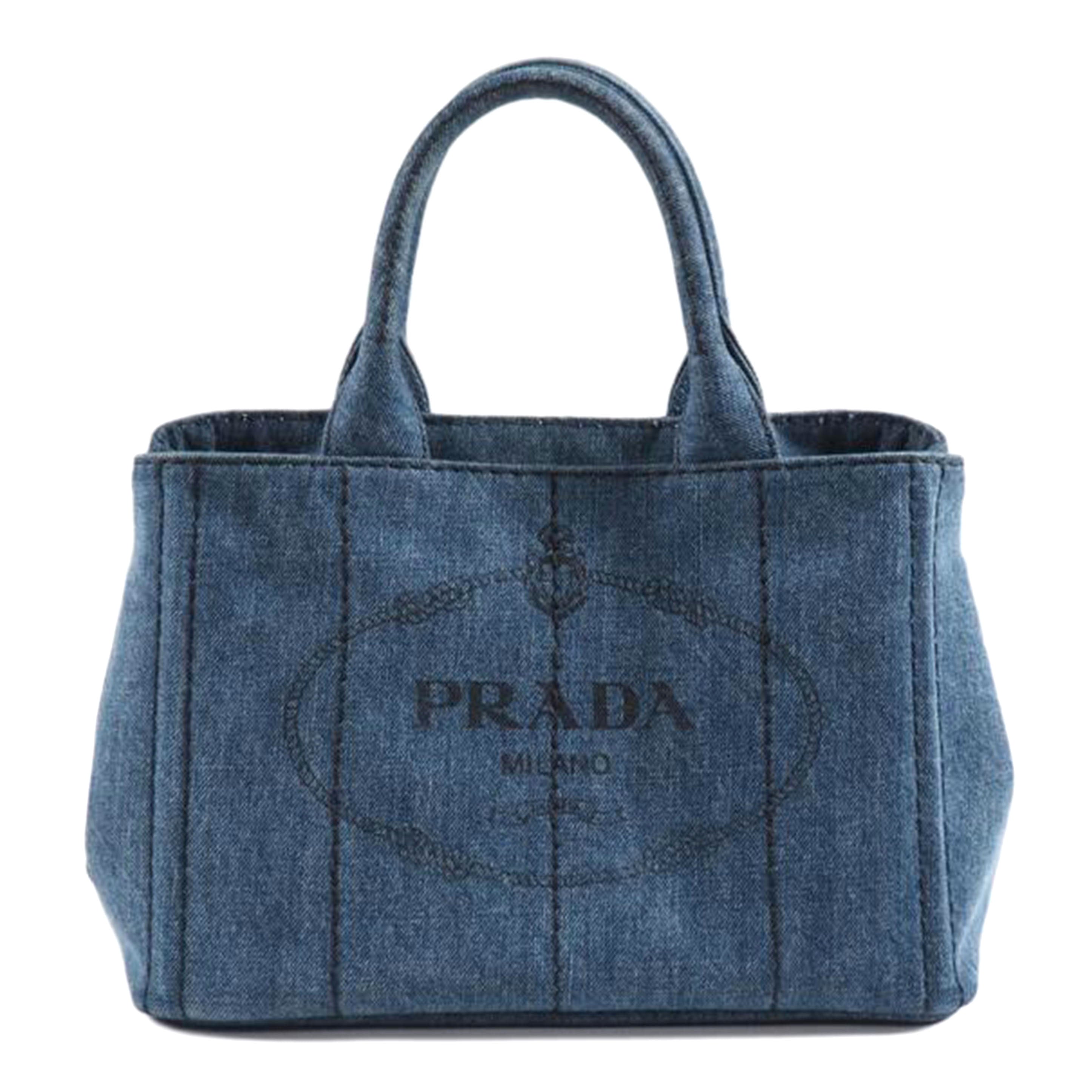 PRADA/2Way ハンンドバッグ/ カナパデニム シルクスクリーンロゴ/1BG439//Bランク/79