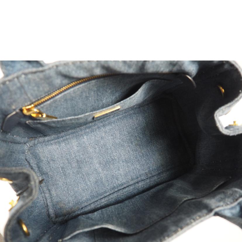 PRADA/2Way ハンンドバッグ/ カナパデニム シルクスクリーンロゴ/1BG439//Bランク/79